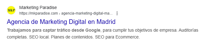 widget de google de la búsqueda orgánica
