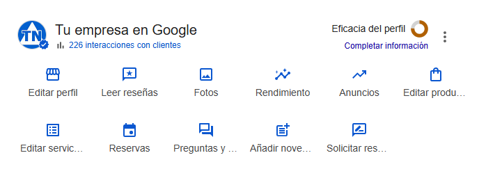 gestión de la ficha de google maps desde google