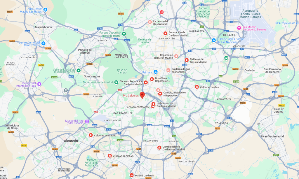 Mapa de google maps con empresas destacadas
