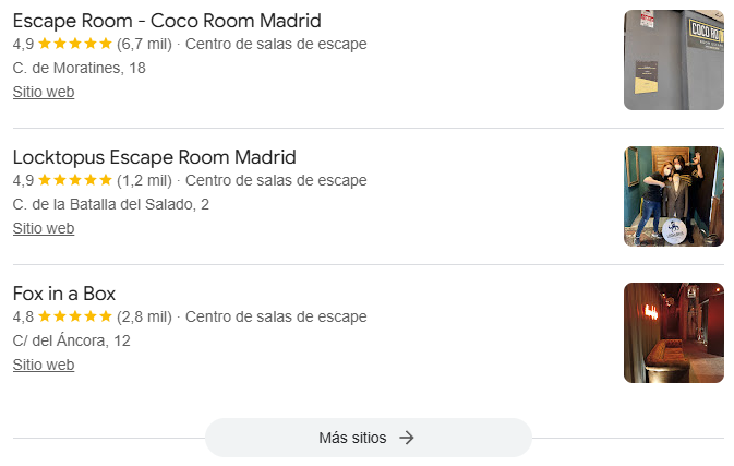Widget de Google Maps en la búsqueda orgánica