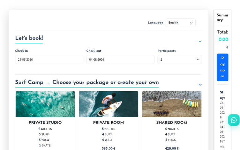 LanzaSurf Booking